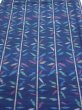 Photo1: 4H02z50  Japanese Kimono Silk TSUMUGI FABRIC Bamboo Navy 40.9x14.6 (1)