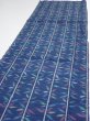 Photo3: 4H03z70  Japanese Kimono Silk TSUMUGI FABRIC Bamboo Navy 63.8x14.6 (3)