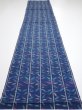 Photo5: 4H03z70  Japanese Kimono Silk TSUMUGI FABRIC Bamboo Navy 63.8x14.6 (5)
