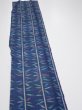 Photo3: 4H07z30  Japanese Kimono Silk TSUMUGI FABRIC Bamboo Navy 58.3x7.1 (3)