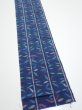 Photo2: 4H09z50  Japanese Kimono Silk TSUMUGI FABRIC Bamboo Navy 79.5x7.3 (2)