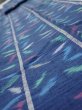 Photo4: 4H09z50  Japanese Kimono Silk TSUMUGI FABRIC Bamboo Navy 79.5x7.3 (4)