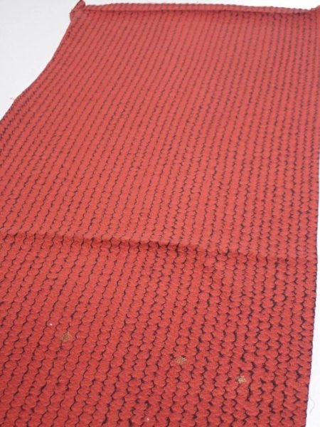 Photo3: 1Y01z60  Japanese Kimono Silk  FABRIC Shibori Red-Brown 42.1x14.4 (3)