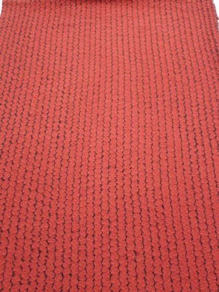 Photo1: 1Y02z60  Japanese Kimono Silk  FABRIC Shibori Red-Brown 41.7x14.4 (1)