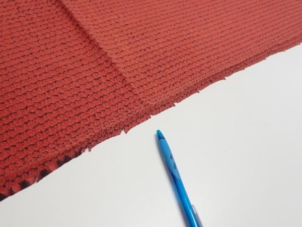 Photo6: 1Y02z60  Japanese Kimono Silk  FABRIC Shibori Red-Brown 41.7x14.4 (6)