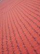 Photo4: 1Y04z90  Japanese Kimono Silk  FABRIC Shibori Red-Brown 66.1x14.6 (4)
