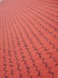 Photo4: 1Y07z50  Japanese Kimono Silk  FABRIC Shibori Red-Brown 60.6x7.5 (4)