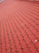 Photo4: 1Y08z50  Japanese Kimono Silk  FABRIC Shibori Red-Brown 61.4x7.5 (4)