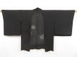 Photo1: 5315T02z280 Vintage Japanese Kimono Silk See through HAORI Flower Black (1)