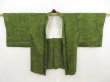 Photo4: 5315T04z430 Vintage Japanese Kimono Silk HAORI House Moss green (4)