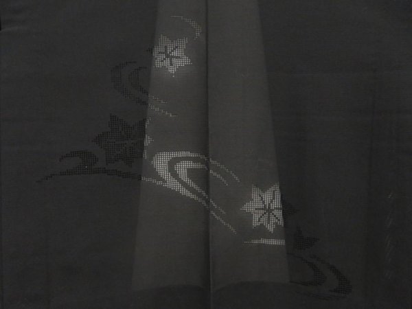 Photo3: 5315T05z290 Vintage Japanese Kimono Silk See through HAORI Maple Black (3)
