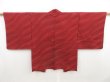 Photo1: 5315T06z520 Vintage Japanese Kimono Silk HAORI  Dark red (1)
