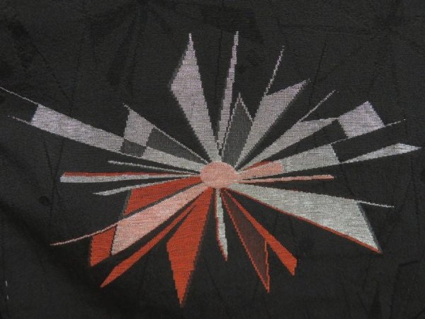 Photo4: 5315T07z640 Vintage Japanese Kimono Silk HAORI Chrysanthemum Black (4)