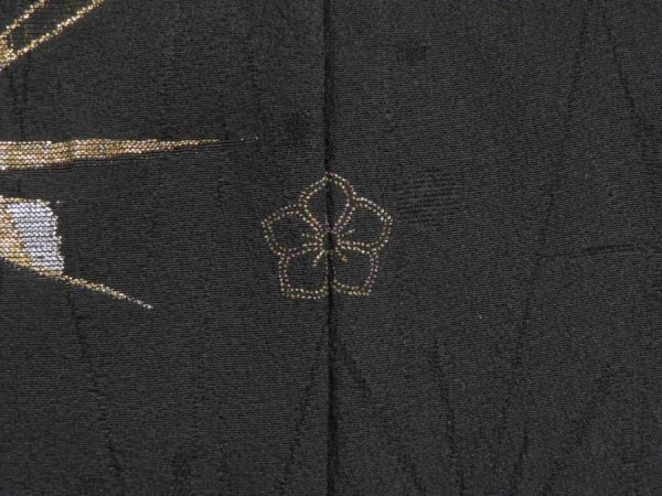 Photo5: 5315T07z640 Vintage Japanese Kimono Silk HAORI Chrysanthemum Black (5)