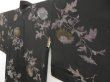 Photo2: 5315T09z660 Vintage Japanese Kimono Silk HAORI Chrysanthemum Black (2)