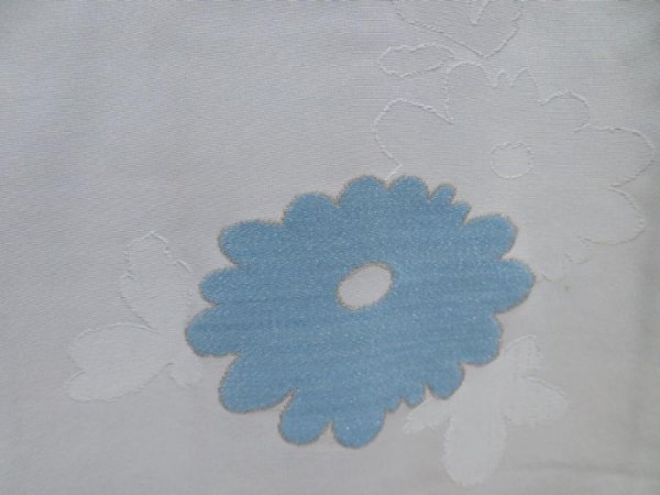 Photo4: 5315T10z610 Vintage Japanese Kimono Silk HAORI Flower Dull light blue (4)