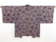 Photo1: 5315T11z510 Vintage Japanese Kimono Silk HAORI  Dark purple-gray (1)