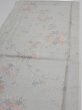 Photo3: 2N02z40  Japanese Kimono Silk TSUMUGI FABRIC Flowers Light gray 39.8x15.0 (3)