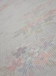 Photo4: 2N06z70  Japanese Kimono Silk TSUMUGI FABRIC Flowers Light gray 67.3x15.0 (4)