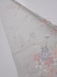 Photo1: 2N07z30  Japanese Kimono Silk TSUMUGI FABRIC Flowers Light gray 57.5x7.5 (1)