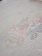 Photo4: 2N07z30  Japanese Kimono Silk TSUMUGI FABRIC Flowers Light gray 57.5x7.5 (4)