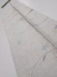 Photo1: 2N09z40  Japanese Kimono Silk TSUMUGI FABRIC Flowers Light gray 78.7x7.3 (1)