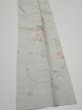 Photo3: 2N10z20  Japanese Kimono Silk TSUMUGI FABRIC Flowers Light gray 37.8x7.5 (3)