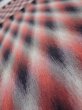 Photo4: 2N01z50 Vintage Japanese Kimono Silk  FABRIC  Red, Gray, Black 39.0x14.0 (4)