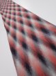 Photo1: 2N07z40 Vintage Japanese Kimono Silk  FABRIC  Red, Gray, Black 57.5x6.9 (1)