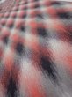 Photo4: 2N07z40 Vintage Japanese Kimono Silk  FABRIC  Red, Gray, Black 57.5x6.9 (4)