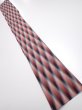 Photo5: 2N07z40 Vintage Japanese Kimono Silk  FABRIC  Red, Gray, Black 57.5x6.9 (5)