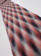 Photo1: 2N09z60 Vintage Japanese Kimono Silk  FABRIC  Red, Gray, Black 78.7x7.1 (1)