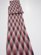 Photo3: 2N09z60 Vintage Japanese Kimono Silk  FABRIC  Red, Gray, Black 78.7x7.1 (3)
