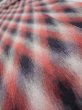 Photo4: 2N09z60 Vintage Japanese Kimono Silk  FABRIC  Red, Gray, Black 78.7x7.1 (4)