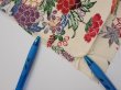 Photo7: 4L01z70  Japanese Kimono Silk  FABRIC Flowers Off-white 43.3x14.4 (7)