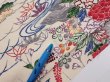 Photo8: 4L02z70  Japanese Kimono Silk  FABRIC Flowers Off-white 43.3x14.6 (8)