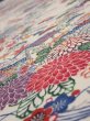 Photo4: 4L04z90  Japanese Kimono Silk  FABRIC Flowers Off-white 61.4x14.4 (4)
