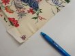 Photo6: 4L05z90  Japanese Kimono Silk  FABRIC Flowers Off-white 63.8x14.4 (6)