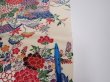 Photo8: 4L05z90  Japanese Kimono Silk  FABRIC Flowers Off-white 63.8x14.4 (8)
