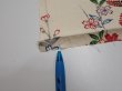 Photo6: 4L07z50  Japanese Kimono Silk  FABRIC Flowers Off-white 57.5x7.1 (6)