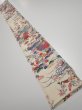 Photo5: 4L08z50  Japanese Kimono Silk  FABRIC Flowers Off-white 57.5x7.1 (5)