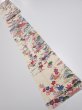 Photo5: 4L09z60  Japanese Kimono Silk  FABRIC Flowers Off-white 78.0x7.1 (5)