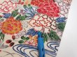 Photo7: 4L10z30  Japanese Kimono Silk  FABRIC Flowers Off-white 36.2x7.1 (7)
