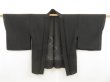 Photo5: 5316T01z320 Vintage Japanese Kimono Silk See through HAORI Flowers Black (5)