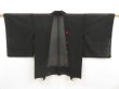 Photo1: 5316T05z290 Vintage Japanese Kimono Silk See through HAORI  Black (1)