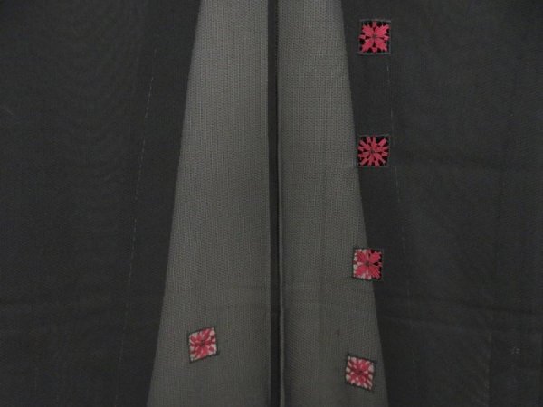 Photo3: 5316T05z290 Vintage Japanese Kimono Silk See through HAORI  Black (3)