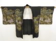 Photo6: 5316T06z560 Vintage Japanese Kimono Silk HAORI Chrysanthemum Black (6)