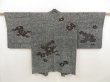 Photo1: 5316T11z650 Vintage Japanese Kimono Silk HAORI Camellia Black (1)
