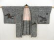 Photo5: 5316T11z650 Vintage Japanese Kimono Silk HAORI Camellia Black (5)