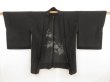 Photo6: 5320T01z300 Vintage Japanese Kimono Silk See through HAORI Paulownia Black (6)